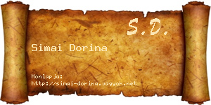 Simai Dorina névjegykártya